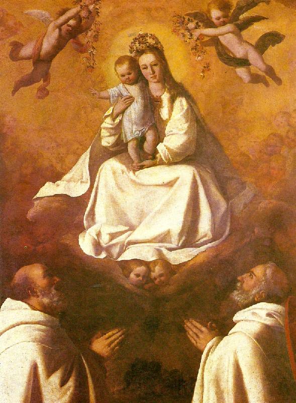 Francisco de Zurbaran the virgin of mercy with two mercedarians Germany oil painting art
